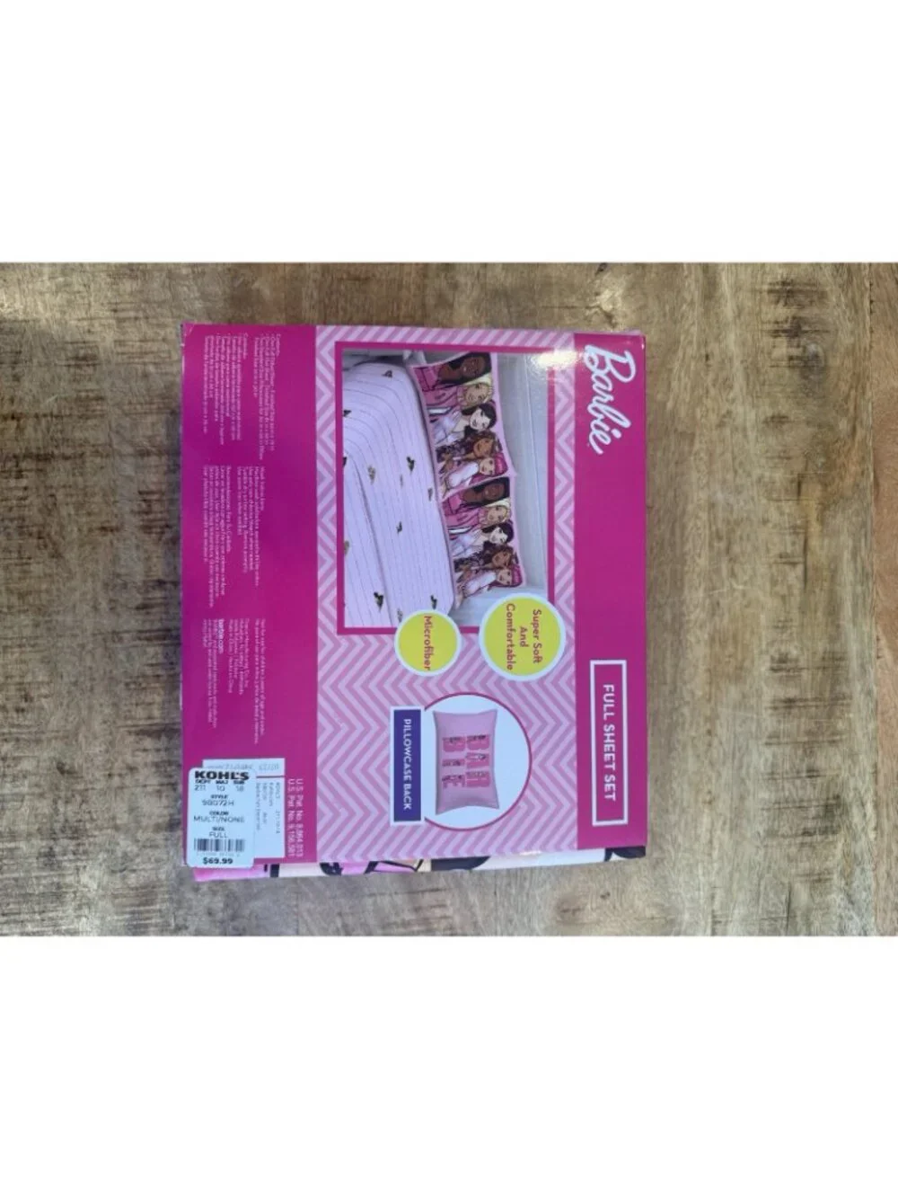 Barbie Full Sheet Set Kids Pink Microfiber Super Soft Bedding Characters Girls